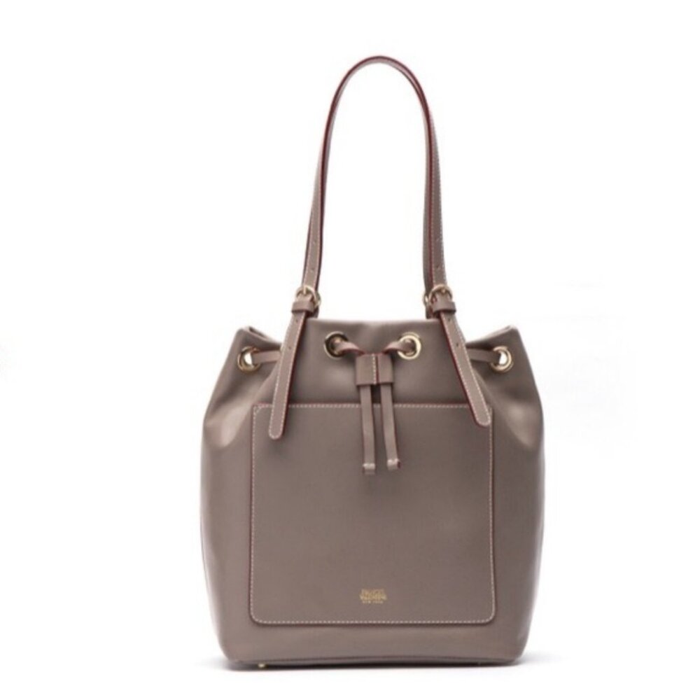 NWT Frances Valentine  Ali Bucket Bag in Vachetta Grey Leather Gorgeous & RARE
